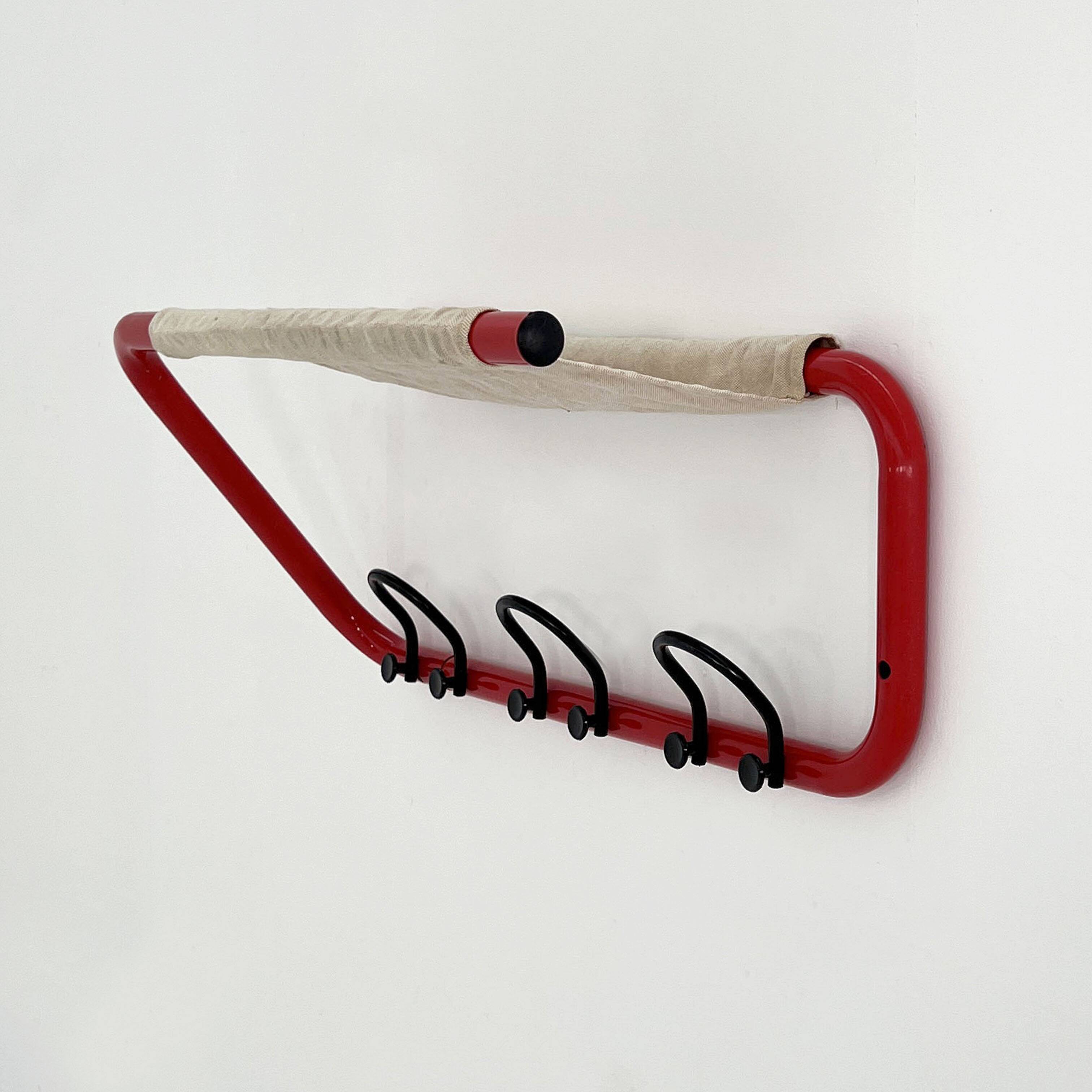 Tubular wall coat rack, 1980