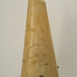 French vintage gold retro resin table lamp with marble effect cone shade.