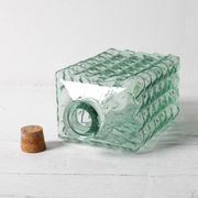 Georgia Green Glass Decanter with Cork Stopper / Spain / 1990s