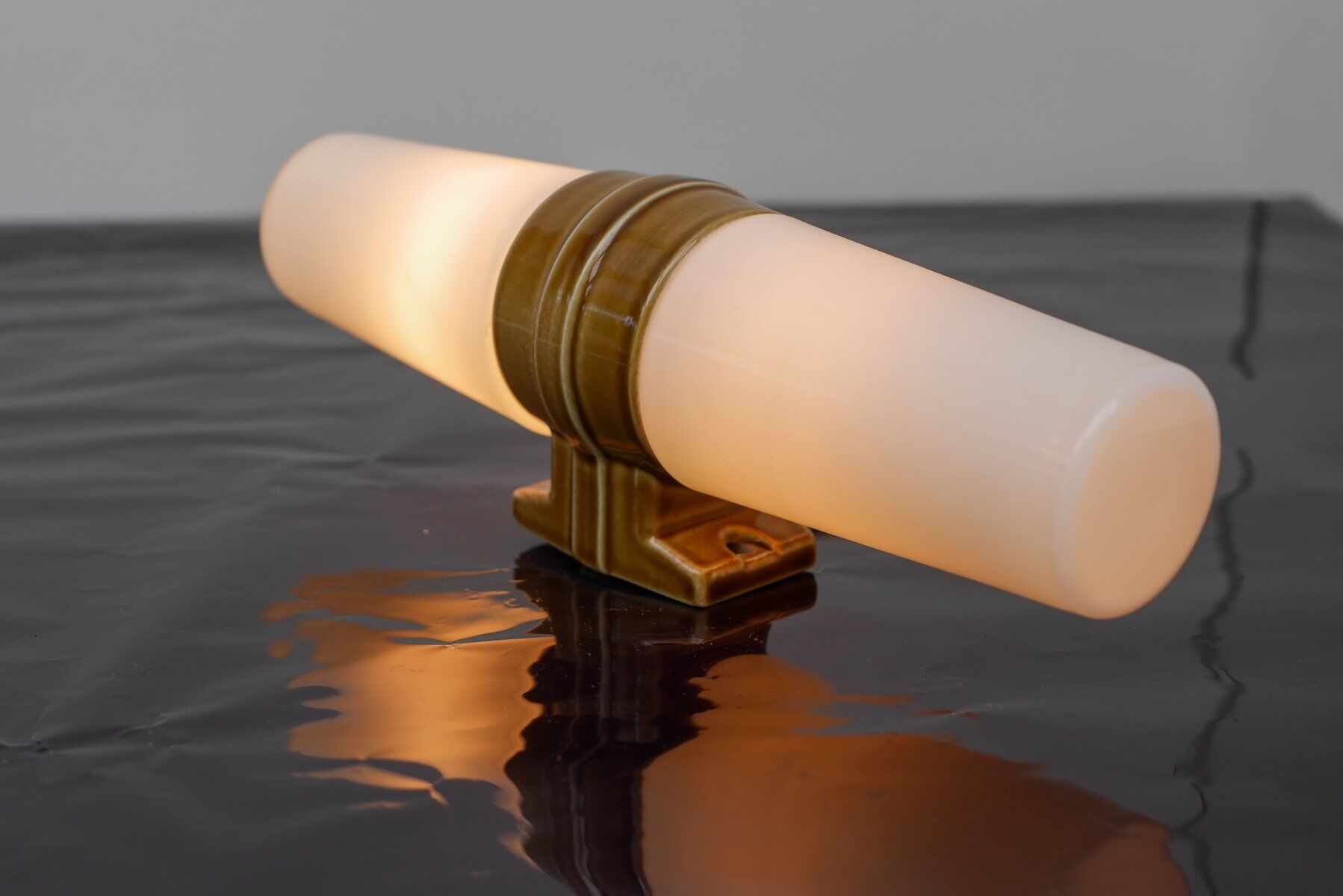 Vintage porcelain bathroom light by Sigvard Bernadotte for Ifö, 1960