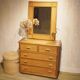 Dresser and its rattan mirror, 1960s