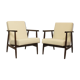 Pair of armchairs Henryk Lis 300-190 years 1970 fabric white buckle.