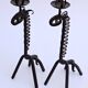 Paire de bougeoir Vintage fer forgé zoomorphe girafe