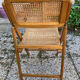 Lot de 3 chaises pliantes en bois et cannage
