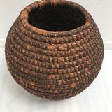 Round straw basket 50s-60s