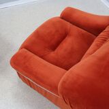 Vintage velvet armchairs Italy 1970s