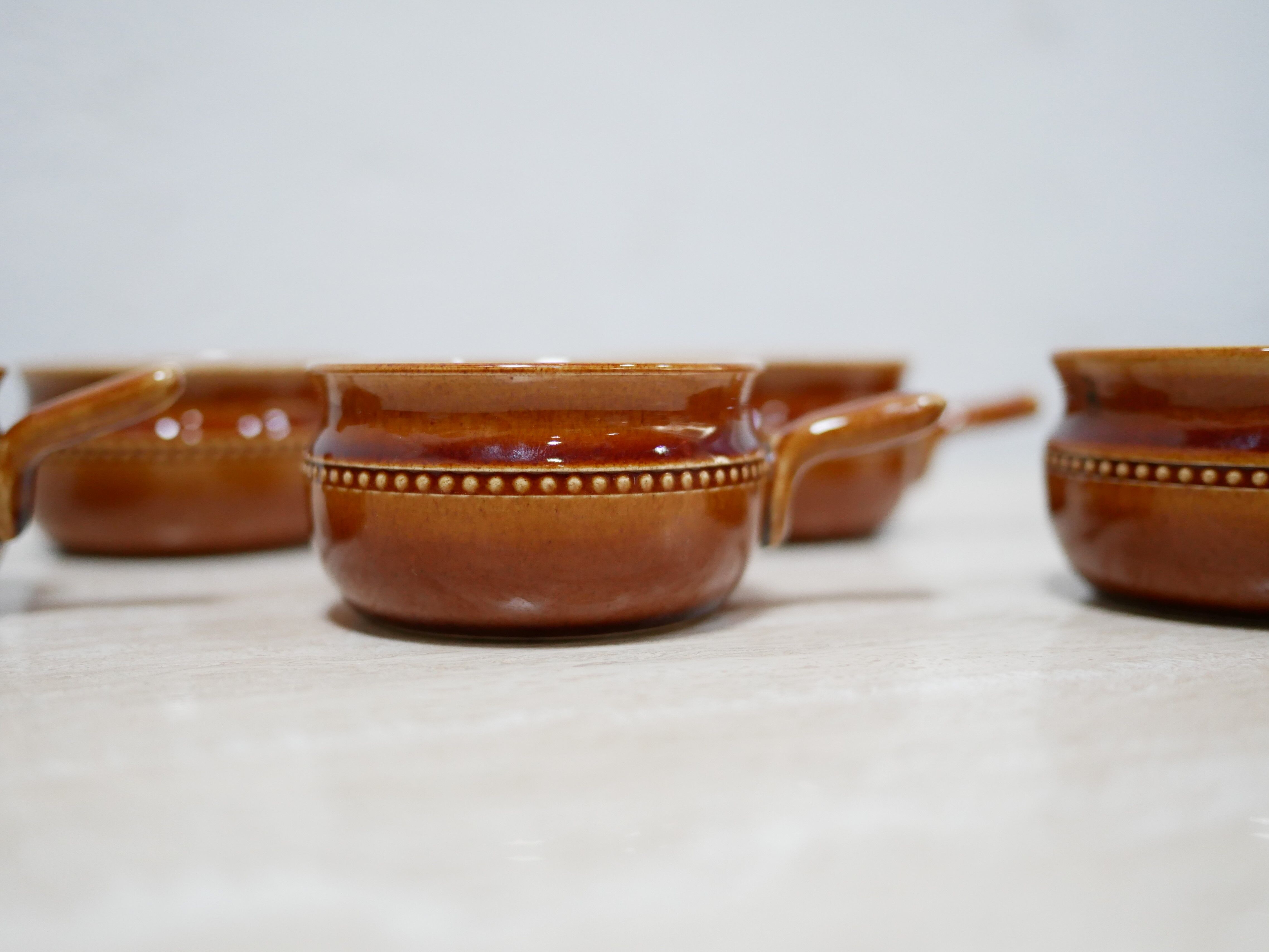 Series of 6 vintage Scandinavian ceramic cups by Höganäs Keramik