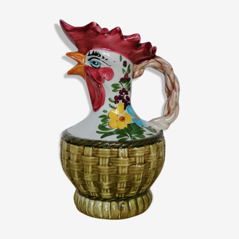 Zoomorphic slip pitcher in the shape of a rooster