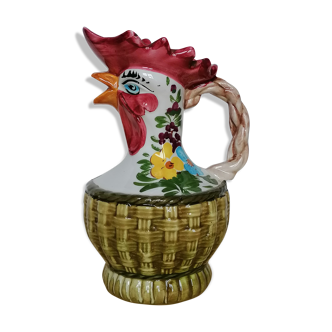 Zoomorphic slip pitcher in the shape of a rooster