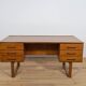 Mid-Century Teak Freestanding Desk by Torben Valeur & Henning Jensen for Dy