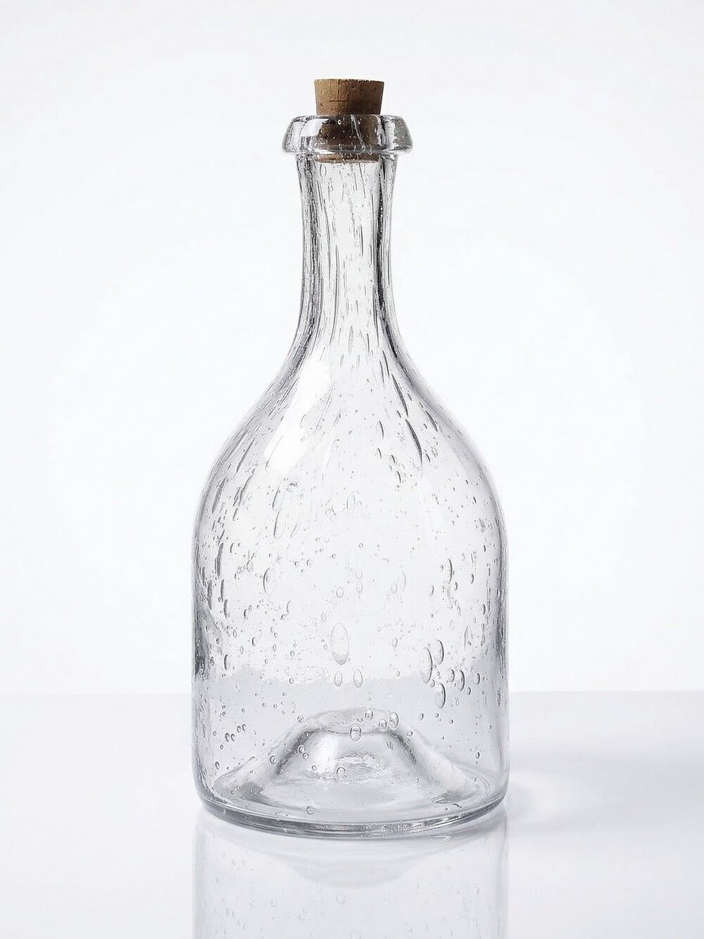Large antique blown glass bottle with bubbles, early 20th century 1900-1920.