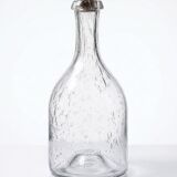 Large antique blown glass bottle with bubbles, early 20th century 1900-1920.