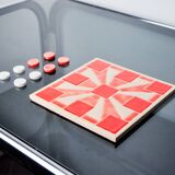 Tic-tac-toe game, enameled ceramic, Italy, 1980