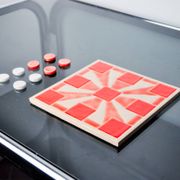Tic-tac-toe game, enameled ceramic, Italy, 1980
