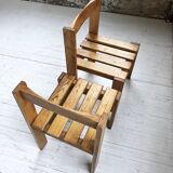 Duo of les arcs mountain pine chairs
