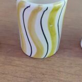 Set of 6 small Roger Capron style ceramic glasses
