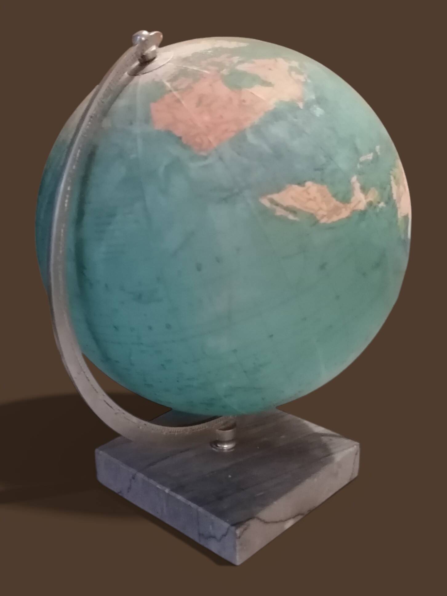 Vintage illuminated glass globe world map - 1940s