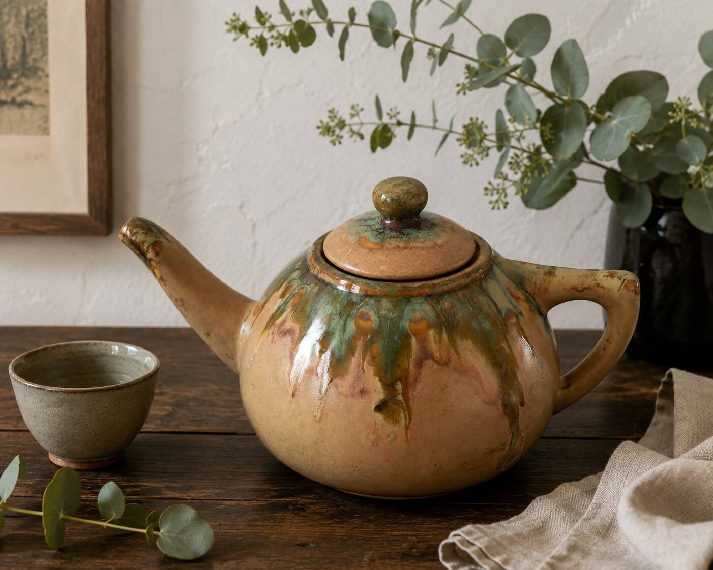 Grandet teapot in flamed stoneware Pierrefonds – Heraldic Faience