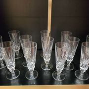 12 Saint-Louis Guernesey model champagne flutes in cut crystal