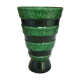Ceramic vase st clement green and black signed letalle