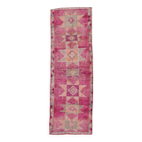 Pink Orange Turkish Runner Rug 100x302Cm