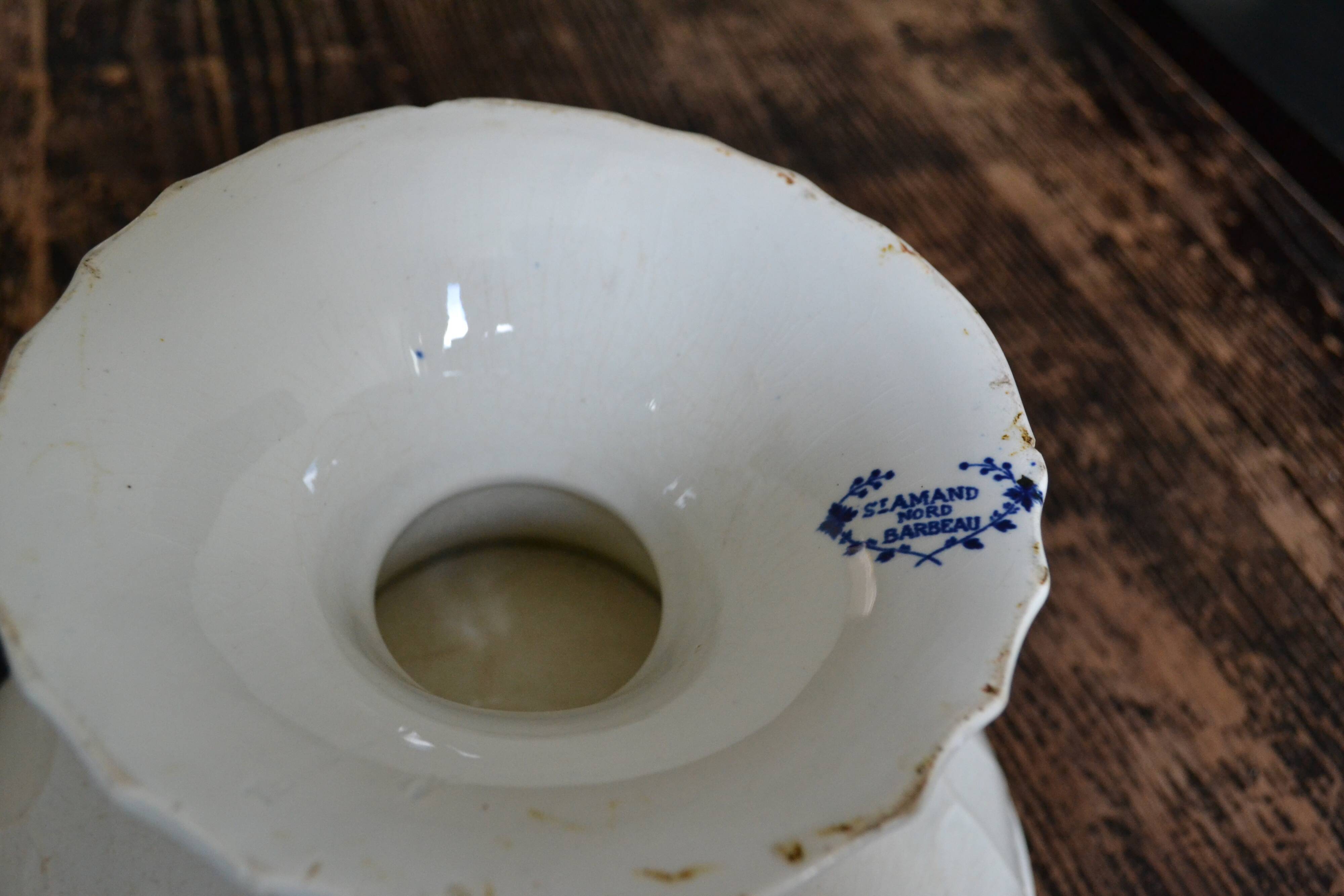 Compotier faience Saint-Amand Nord Barbeau iron earth late nineteenth early twentieth