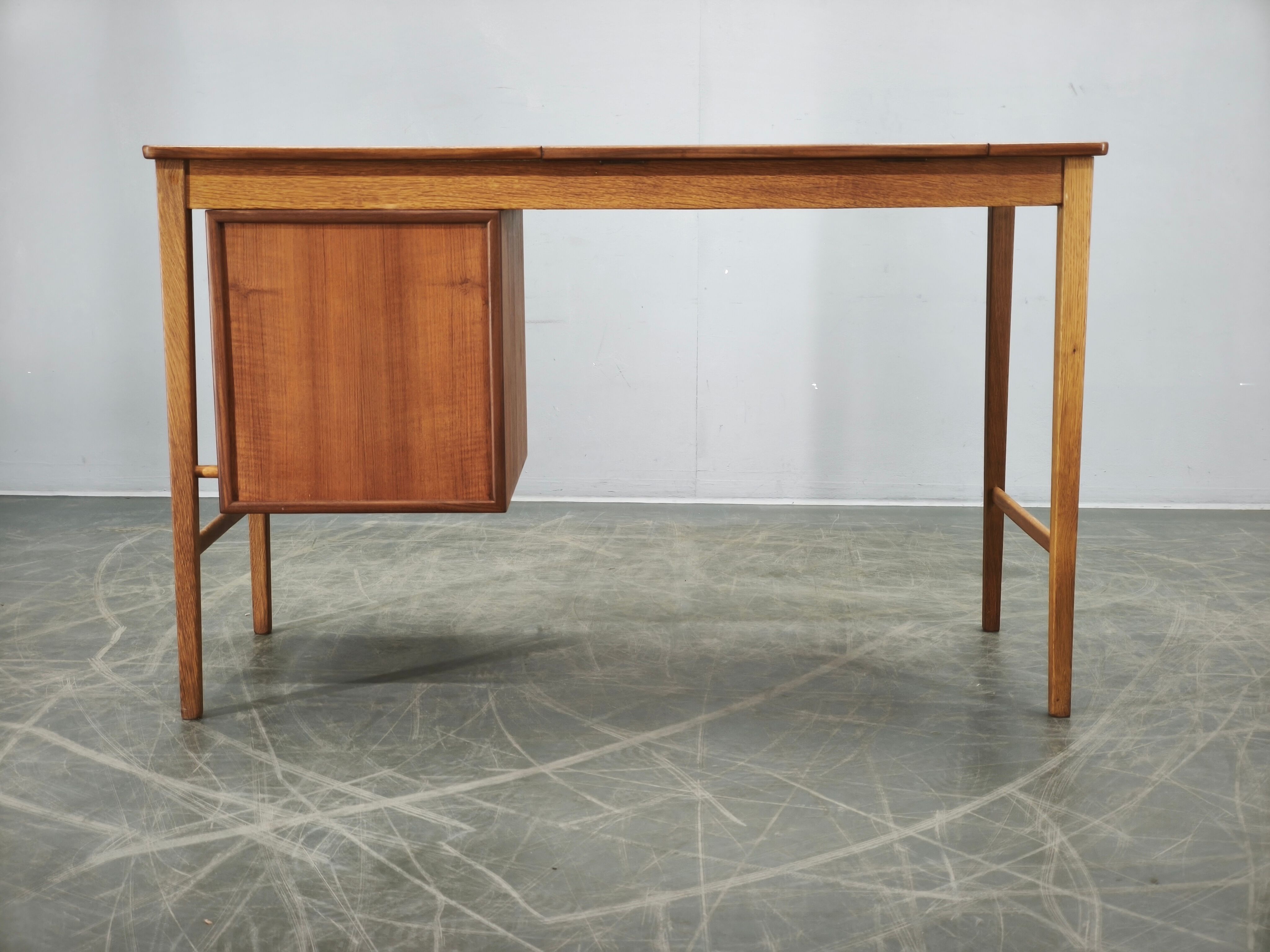 Sven Aage Madsen Teak Vanity Desk with Mirror, Denmark, 1960s