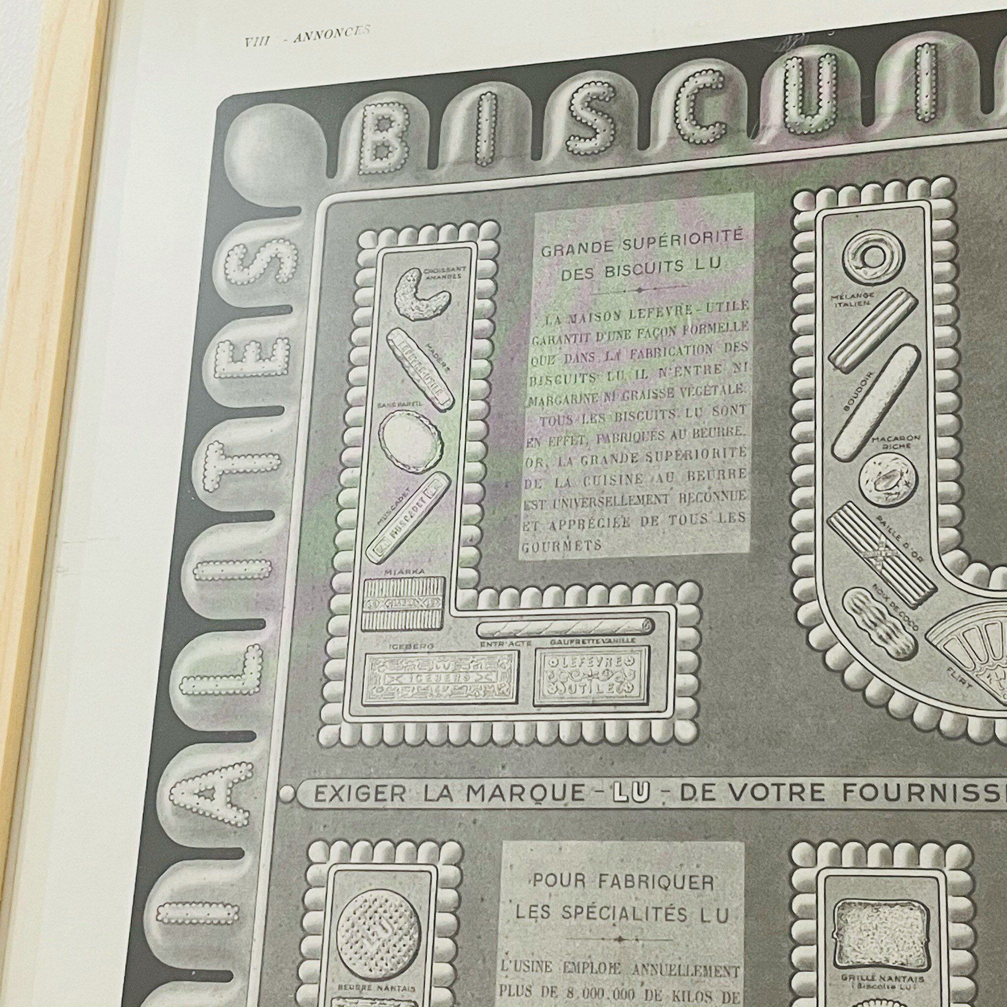 Illustration Biscuit LU Lefévre - Nantes - Vintage of 1930 - 30x40cm