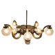 Extraordinary huge brass Art Deco chandelier, 1930s / Cubism