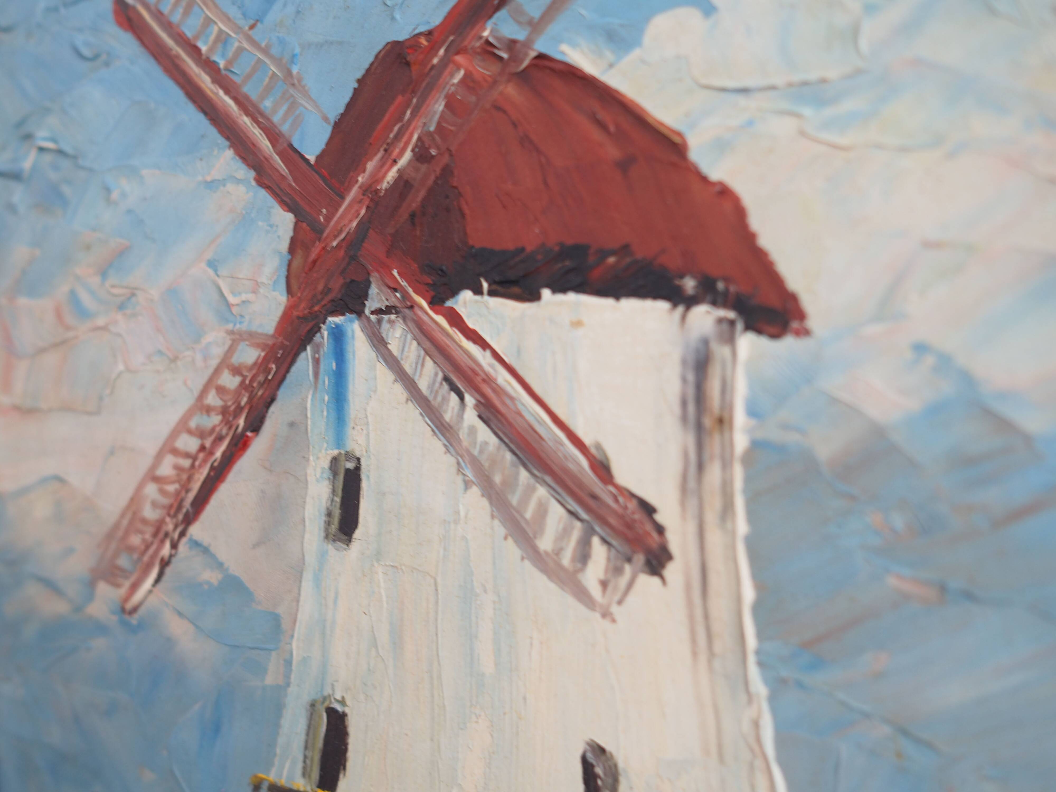 Painting „The Colourful Windmill”, Scandinavian design, 20th century, by Aage Verner Thrane
