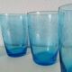 blue etched glass water/lemonade glass