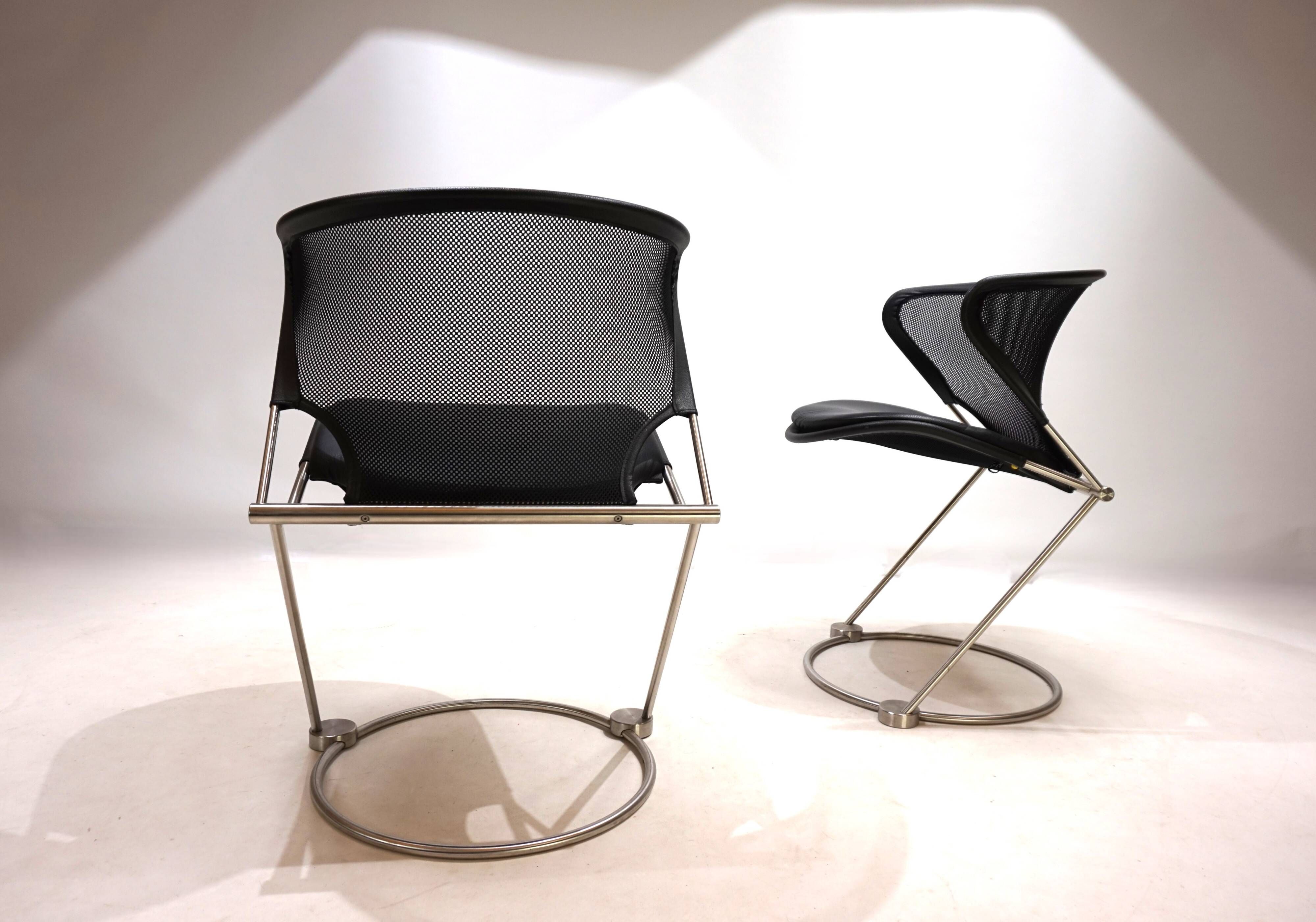 Set of 2 Wilkhahn Nuvola conference / dining room chairs by Herbert Ohl, 19