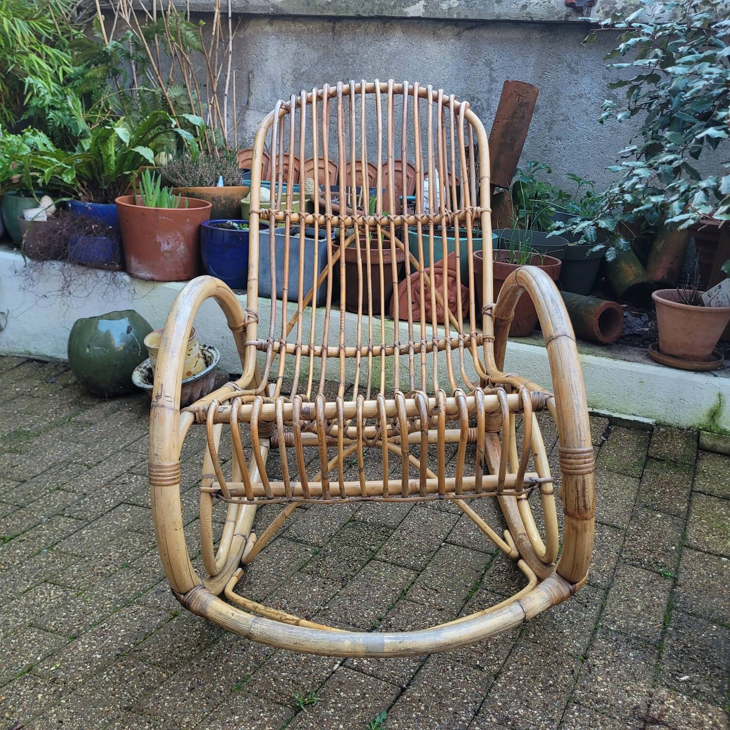 1960s Rattan Rocking Chair