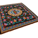 Handmade vintage moldov black kilim 205 cm x 213 cm