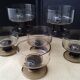Set of 6 vintage smoked color cups 70s pegasus medallion