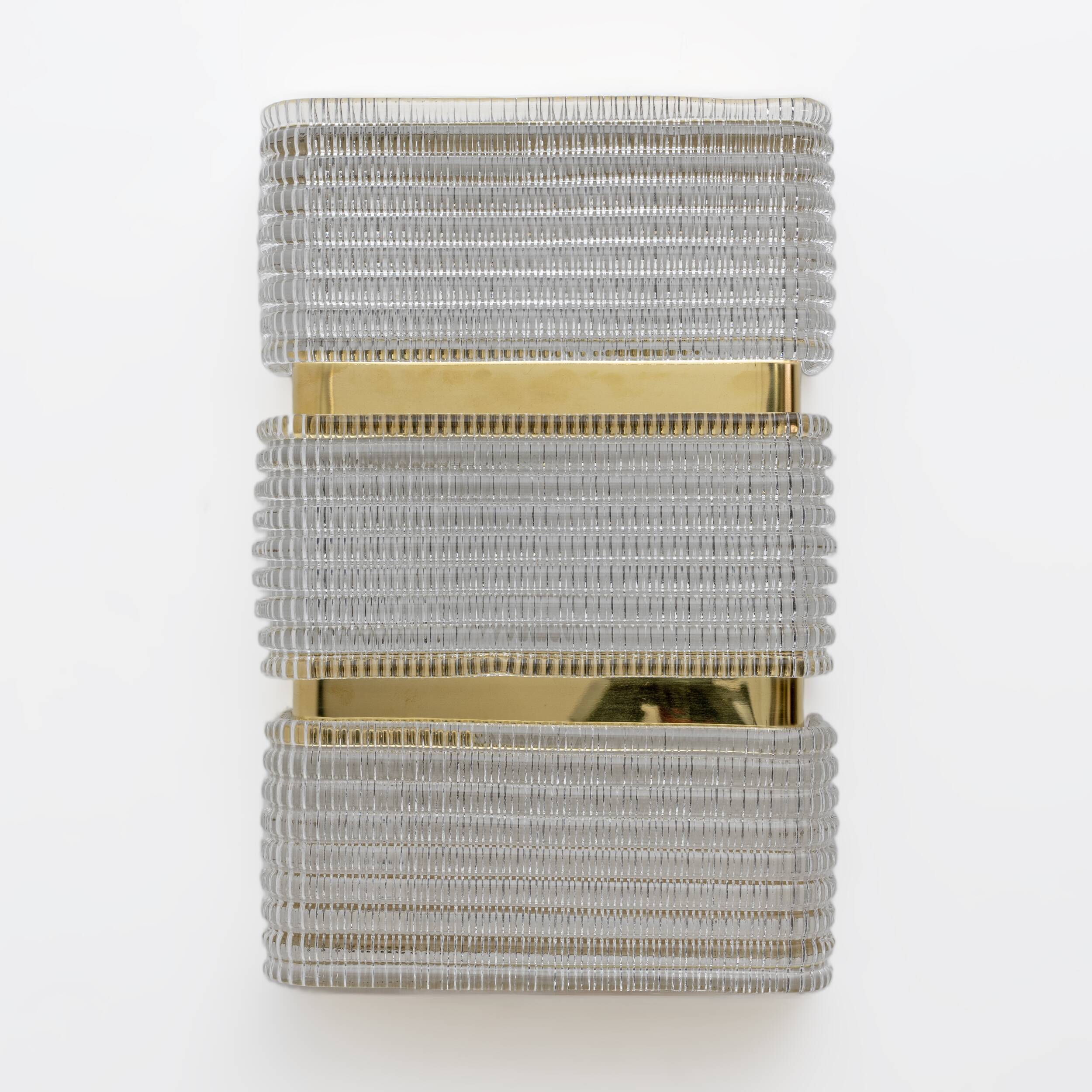 Pair of Modern Italian Murano Glass and Brass Sconces