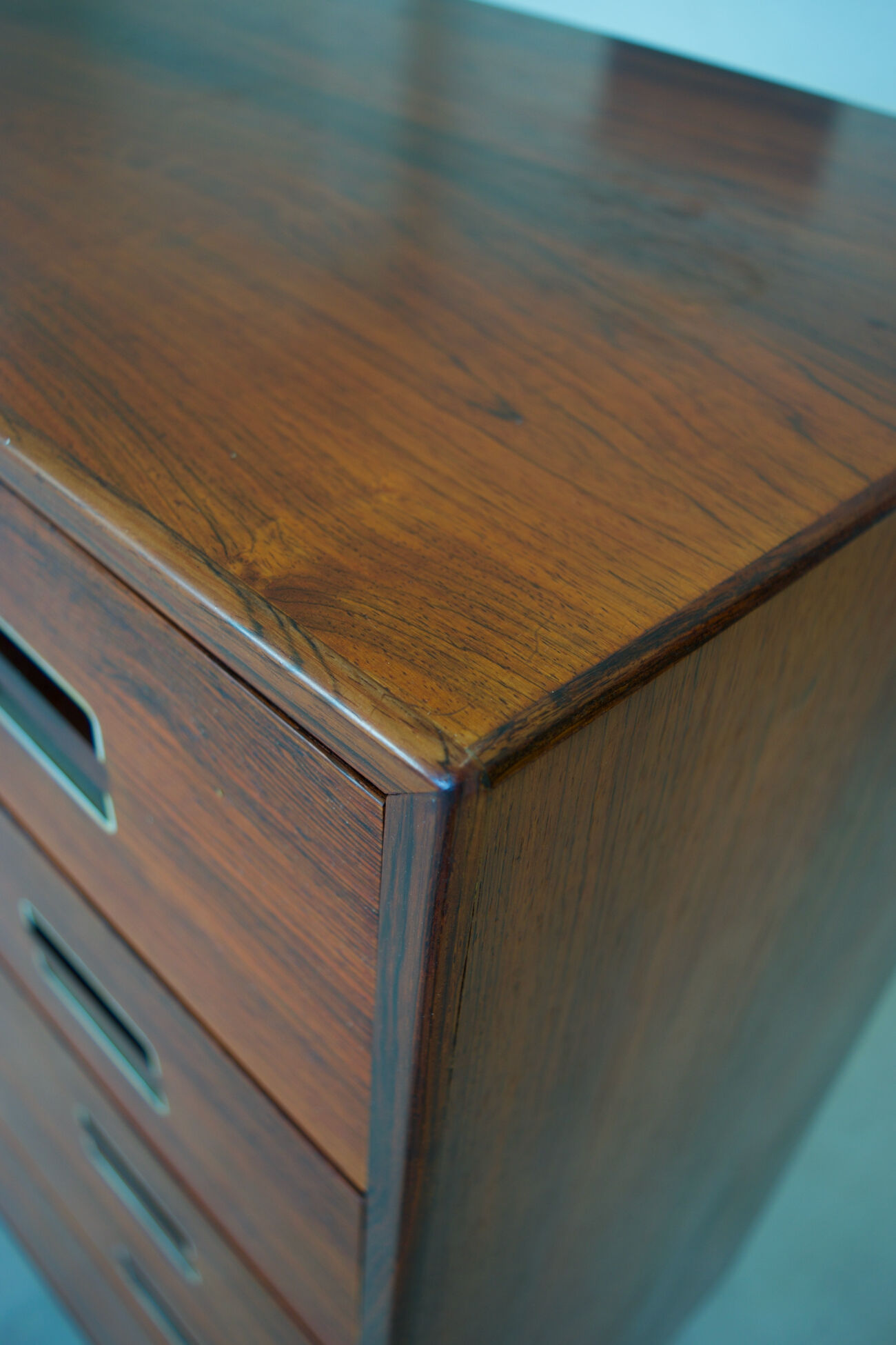 Danish Mid-Century Rosewood 'Highboy' Chest Of Drawers.