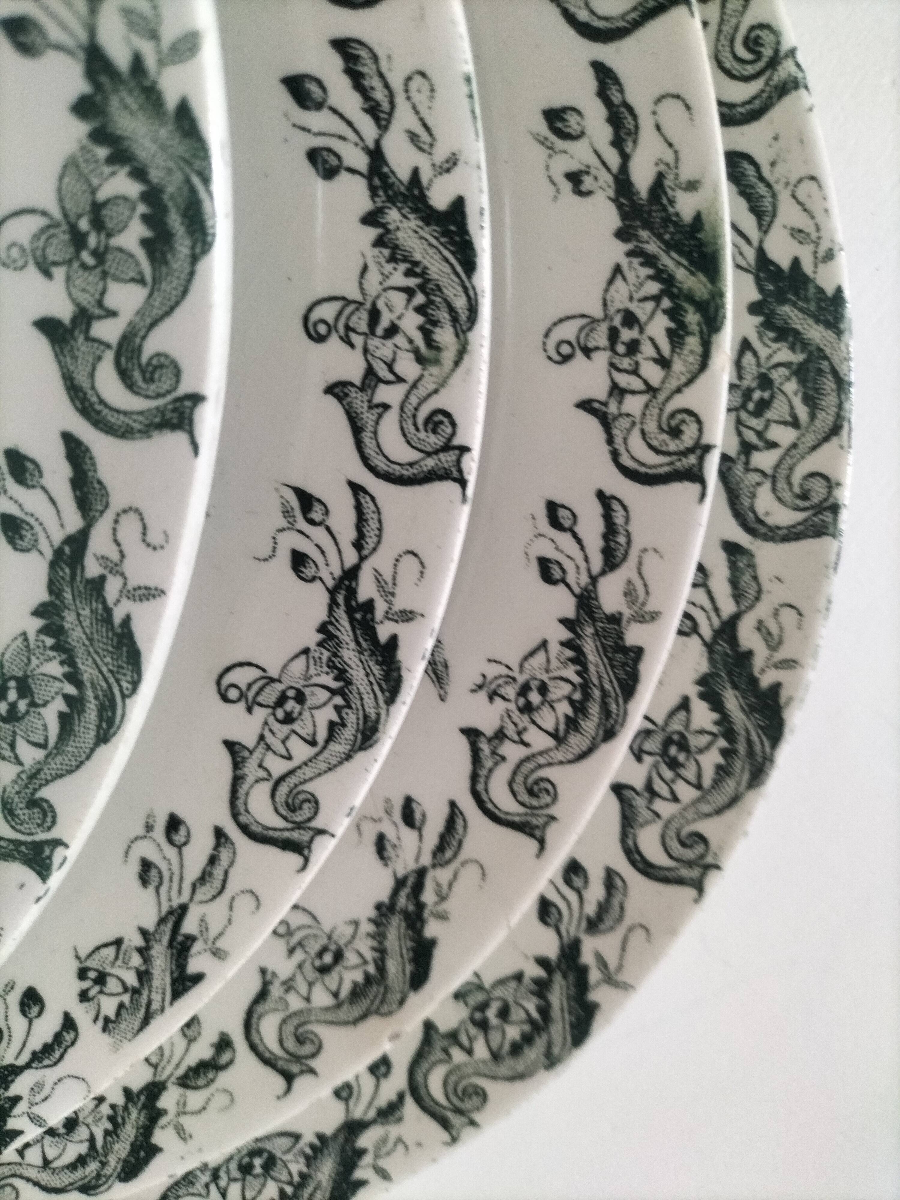 4 ironstone plates A. Lebacqz & M. Bouchart Richelieu model