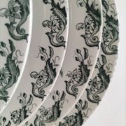 4 assiettes terre de fer A. Lebacqz & M. Bouchart modèle Richelieu