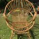 Paire de fauteuils rotin corbeille vintage