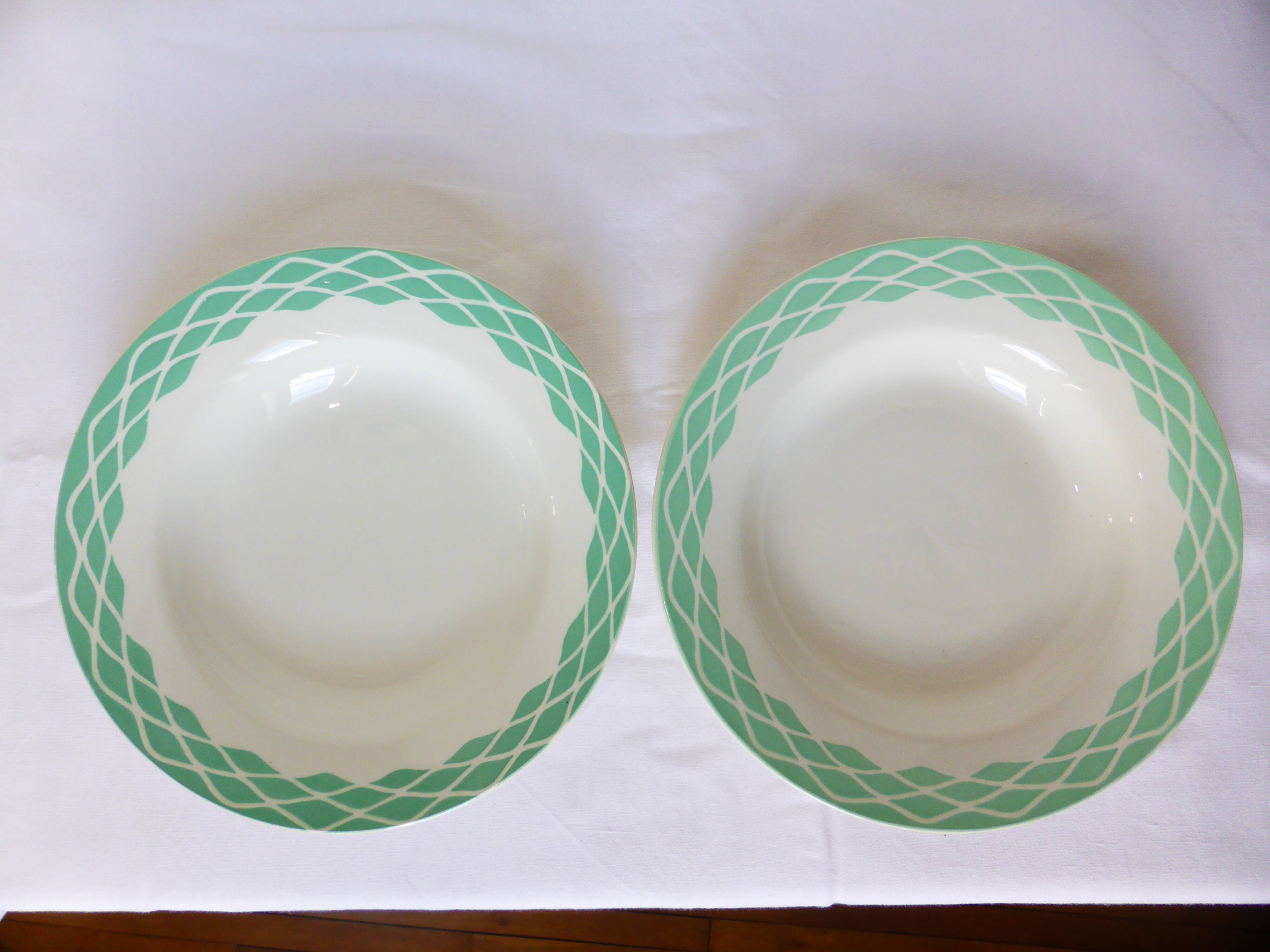 2 Digoin Sarreguemines Lola pattern soup plates 220636