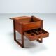 Scandinavian modern storage cabinet in teak with sled base Denmark 1960