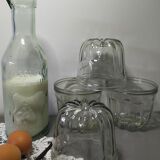 Set of 4 glass cannelé molds