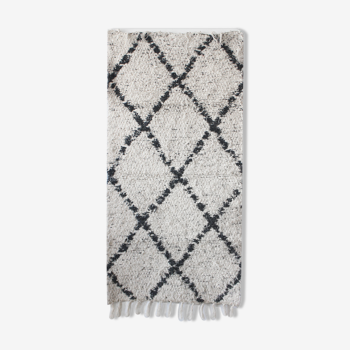 Tapis Felicia gris foncé et blanc - 65 x 120 cm