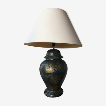 Dark green and old gold lamp