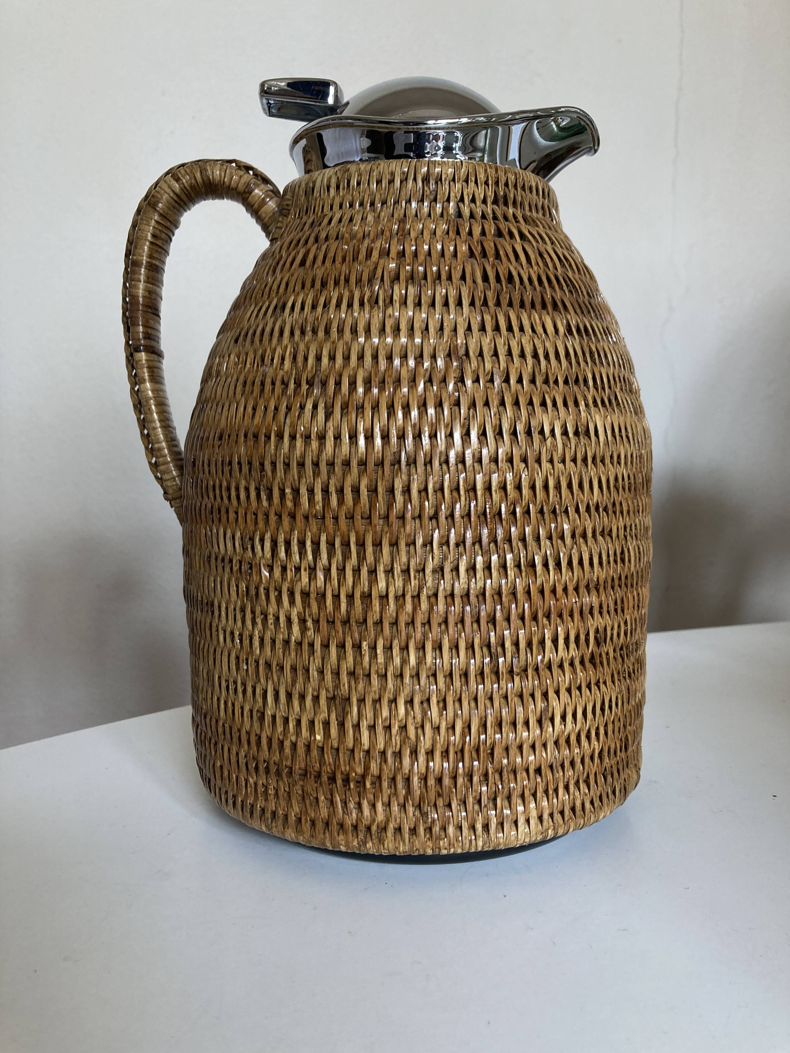 Wicker-covered thermos carafe designed by Ola Olson for Xtra 1980.