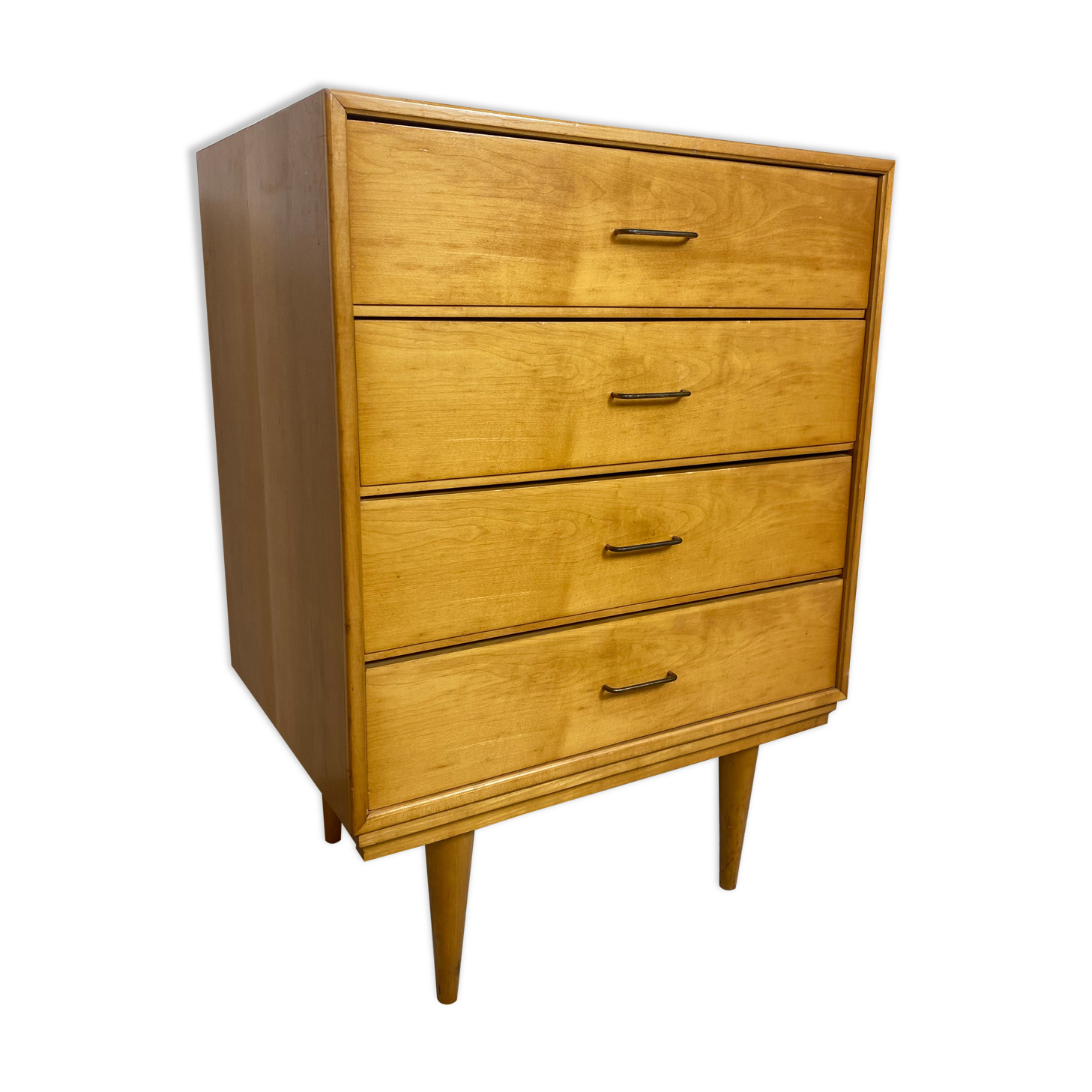 Armoire à tiroirs en bouleau moderne du milieu du siècle, années 1950