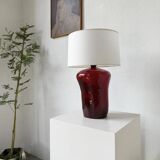 Red ceramic table lamp from the 70s