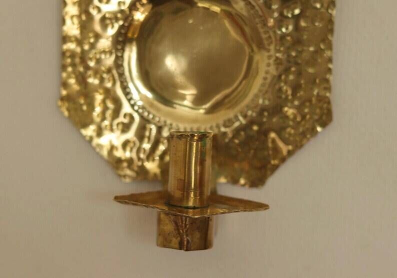 Pair of Swedish Brass Wall Sconces from the Mid-Century
