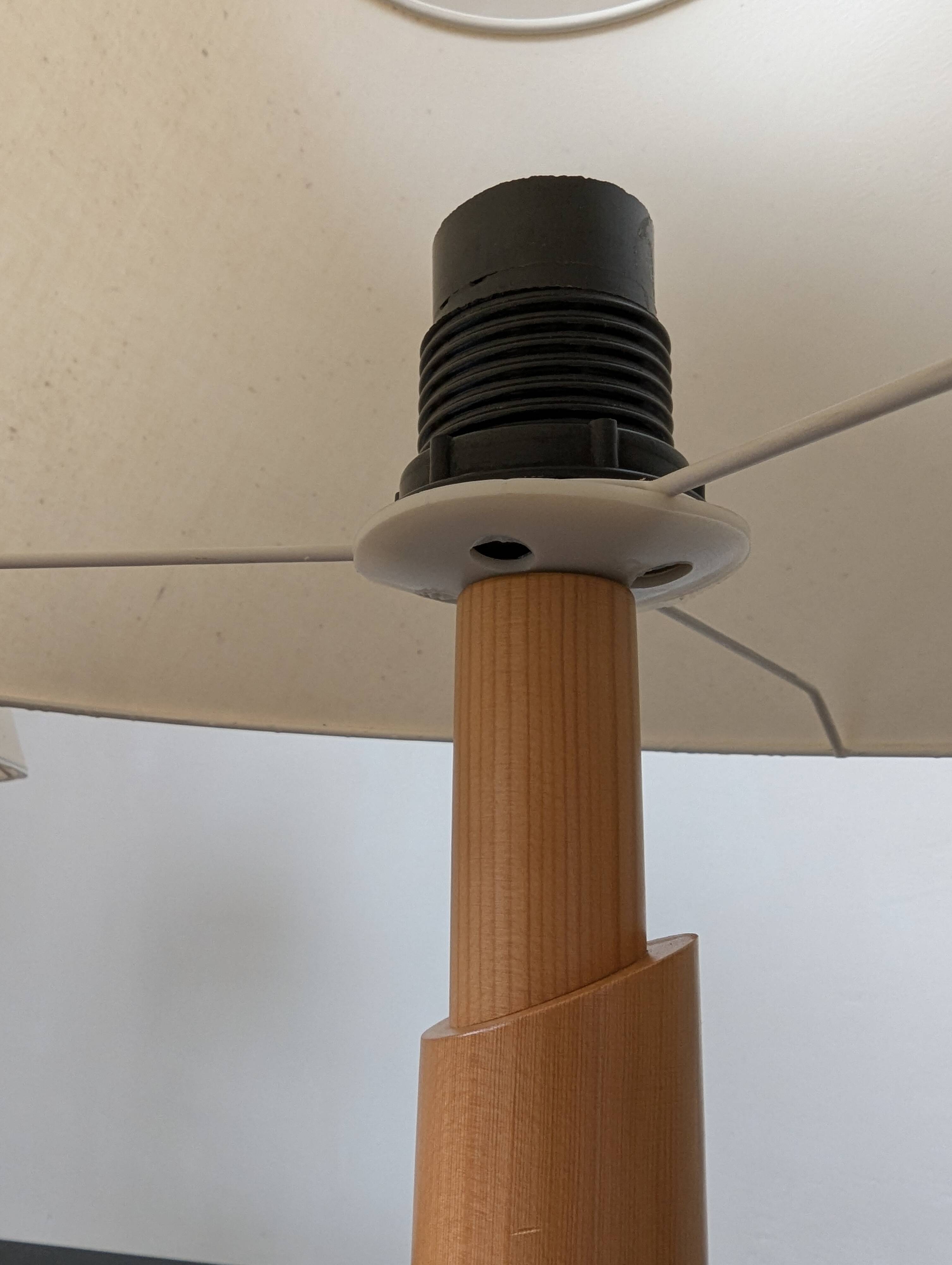 Pair of pine lamps, 1980s